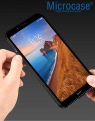 Microcase Xiaomi Redmi 7A Fabrik Serisi Kumaş ve Deri Desen Kılıf - Gri