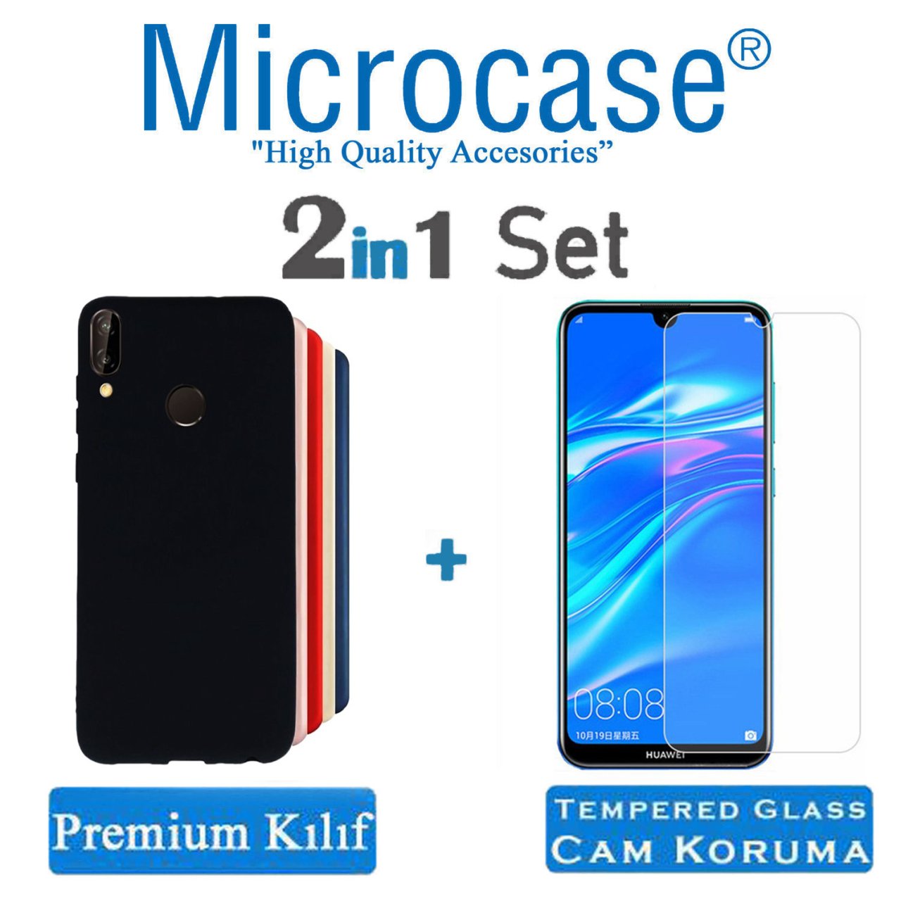 Huawei Y7 2019 - Y7 Prime 2019 Premium Silikon Kılıf + CAM (SEÇ)
