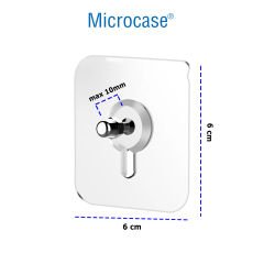 Microcase Güçlü Plastik  Yapışkanlı   10mm Hanger  Vidalı Eşya Ürün  Raf Tutucu  Askılık 3 Adet -Şeffaf AL4265