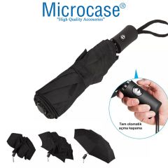 Microcase Unisex Tam Otomatik İçi Yaylı 8 Telli Rüzgar Korumalı Rüzgarda Kırılmayan Su Geçirmez Dayanıklı Şemsiye AL4662