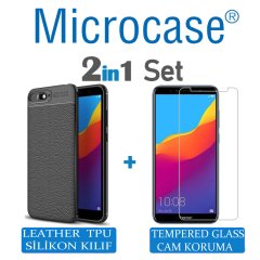 Microcase Huawei Y6 2018 Leather Tpu Silikon Kılıf + CAM (SEÇİN)