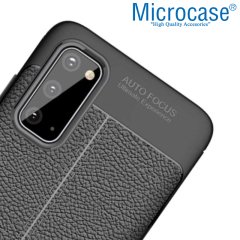 Microcase Samsung Galaxy S20 Leather Tpu Silikon Kılıf - Siyah