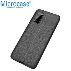 Microcase Samsung Galaxy S20 Leather Tpu Silikon Kılıf - Siyah