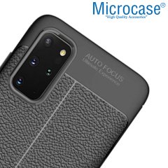 Microcase Samsung Galaxy S20 Plus Leather Tpu Silikon Kılıf - Siyah