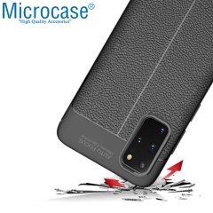 Microcase Samsung Galaxy S20 Plus Leather Tpu Silikon Kılıf - Siyah