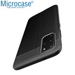 Microcase Samsung Galaxy S20 Plus Leather Tpu Silikon Kılıf - Siyah