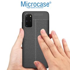 Microcase Samsung Galaxy S20 Plus Leather Tpu Silikon Kılıf - Siyah