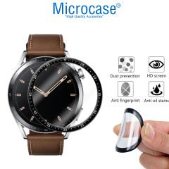 Microcase Huawei Watch GT3 46 mm Tam Kaplayan Kavisli Ekran Koruyucu 3D Pet Film ZR - Siyah