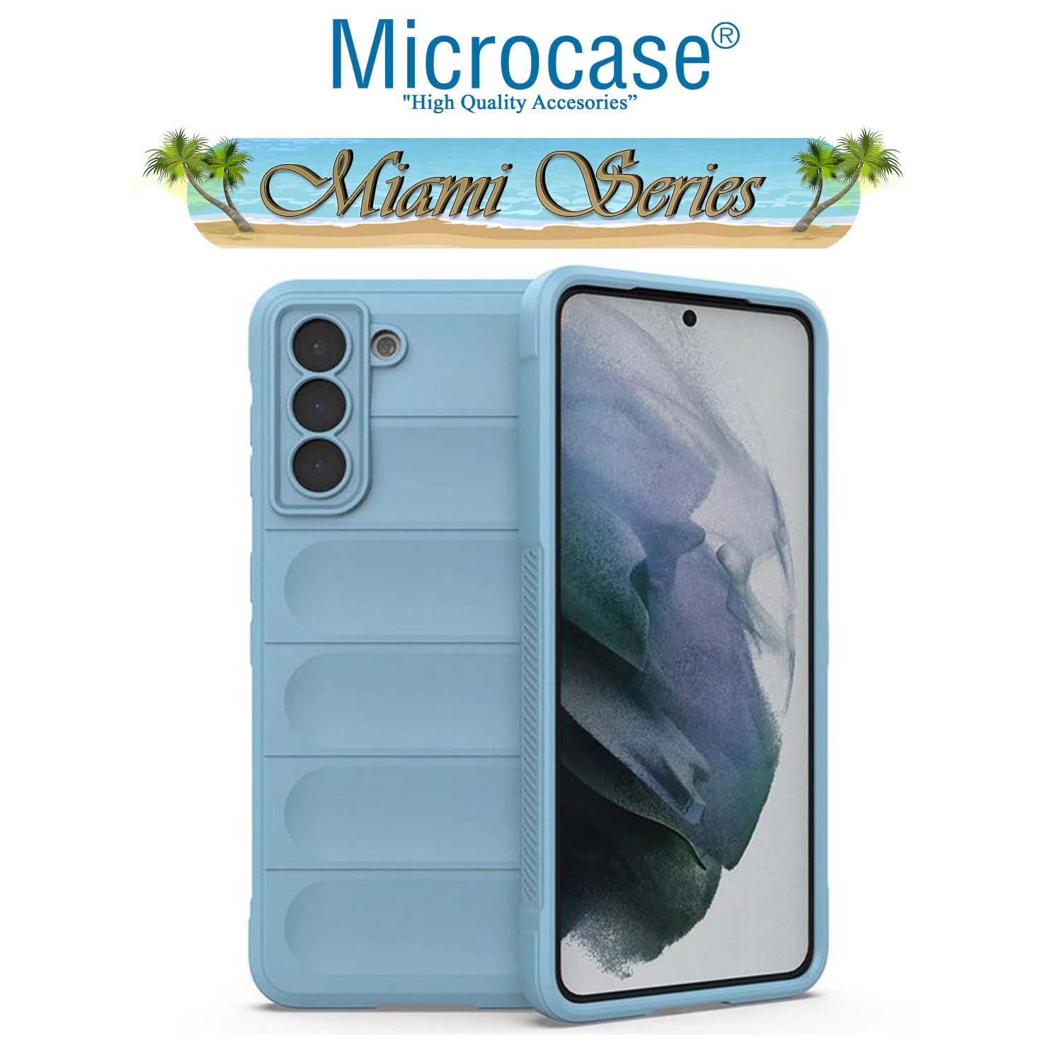 Microcase Samsung Galaxy S22 Plus Miami Serisi Darbeye Dayanıklı Silikon Kılıf - Açık Mavi