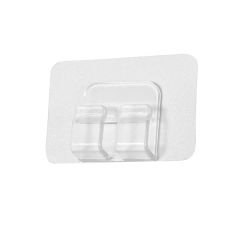 Microcase Yapışkanlı Çift Başlı Suya Dayanıklı Banyo Mutfak Eşya Taşıma Askılığı 1 Adet -Şeffaf AL4345