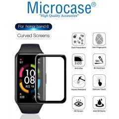 Microcase Honor Band 6 Tam Kaplayan Kavisli Ekran Koruyucu 3D Pet Film ZR - Siyah