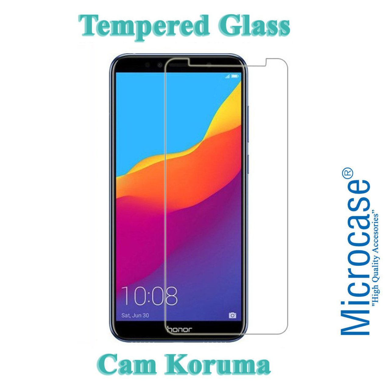 Microcase Huawei Y6 2018 Tempered Glass Cam Ekran Koruma