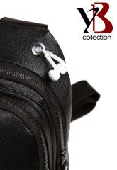 Microcase Unisex Body Bag Kulaklık Çıkışlı Deri Çapraz Omuz Göğüs Çantası Siyah AL3871