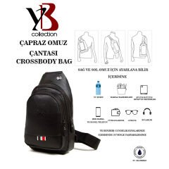 Microcase Unisex Body Bag Kulaklık Çıkışlı Deri Çapraz Omuz Göğüs Çantası Siyah AL3871
