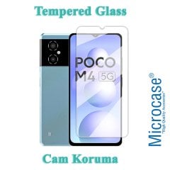 Microcase Xiaomi Poco M4 5G Tempered Glass Cam Ekran Koruyucu