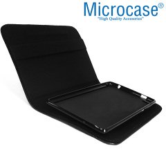 Microcase Lenovo Tab4 7 Essential TB-7304F Alfa Book Case PU Standlı Deri Kılıf - Siyah + Nano Esnek Ekran Koruma Filmi