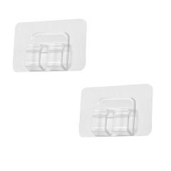 Microcase Yapışkanlı Çift Başlı Suya Dayanıklı Banyo Mutfak Eşya Taşıma Askılığı 2 Adet -Şeffaf AL4345