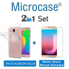 Microcase Samsung Galaxy J7 Pro İnce Silikon Kılıf + Ekran Koruma