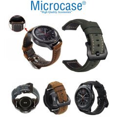 Microcase Universal 22 mm Akıllı Saatler için Tokalı Deri Kordon Kayış - KY86