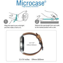 Microcase Universal 22 mm Akıllı Saatler için Tokalı Deri Kordon Kayış - KY86