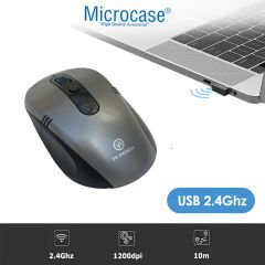 Microcase 2.4Ghz  800/1200/1600  DPI  Ayarlı Wireless  Kablosuz  Mouse -AL4626 YK-224 Gri