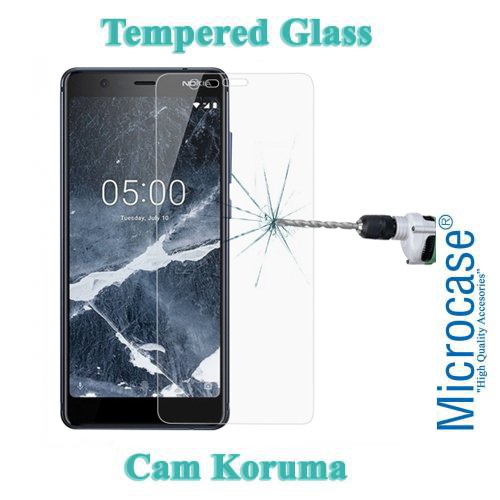 Microcase Nokia 5.1 Tempered Glass Cam Ekran Koruma