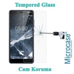 Microcase Nokia 5.1 Tempered Glass Cam Ekran Koruma