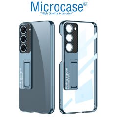 Microcase Samsung Galaxy S23 Plus ile uyumlu Standlı Kristal Sert Plastik Kılıf - AL3564