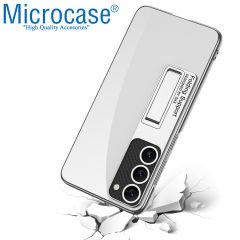 Microcase Samsung Galaxy S23 Plus ile uyumlu Standlı Kristal Sert Plastik Kılıf - AL3564