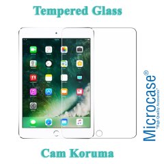 Microcase iPad 9.7 2017 Delüx Serisi Universal Standlı Deri Kılıf - Kırmızı + Tempered Glass Cam Koruma