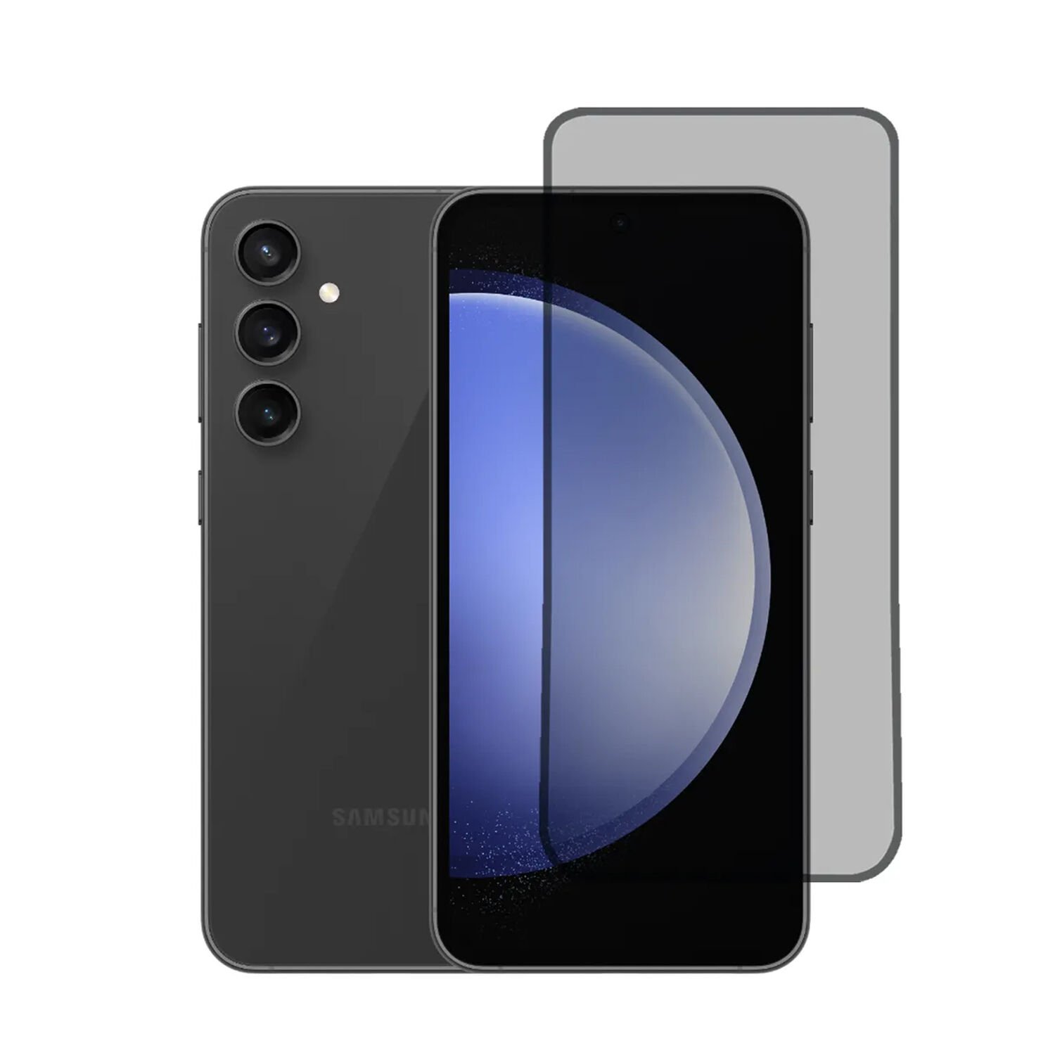 Microcase Samsung Galaxy S23 FE Tam Kaplayan Çerçeveli Mat Cam Koruma - AL3124