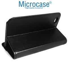 Microcase Lenovo Tab4 7 Essential TB-7304F Alfa Book Case PU Standlı Deri Kılıf - Siyah
