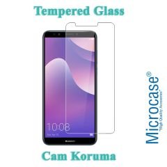 Microcase Huawei Y7 Pro 2018 Tempered Glass Cam Ekran Koruma
