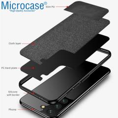 Microcase Samsung Galaxy S22 Fabrik Kumaş Desen Kılıf - Siyah