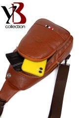 Microcase Unisex Body Bag Kulaklık Çıkışlı Deri Çapraz Omuz Göğüs Çantası Siyah AL3871