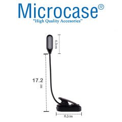 Microcase USB'den Çalışan Ly-15 Kitap Bükülebilir Oynar Başlıklı Mandallı Kitap Okuma Işığı Çalışma Lambası-AL3933