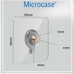 Microcase Güçlü Plastik  Yapışkanlı  Hanger Vidasız Eşya Ürün  Taşıma Askılık 2 Adet -Şeffaf AL4344