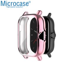 Microcase Amazfit GTS 2 42 mm - GTS 2e 42 mm Önü Kapalı Tasarım Silikon Kılıf (SEÇENEKLİ)