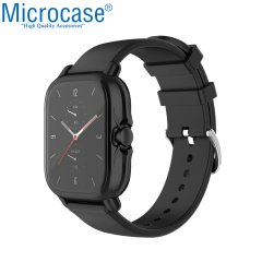 Microcase Amazfit GTS 2 42 mm - GTS 2e 42 mm Önü Kapalı Tasarım Silikon Kılıf (SEÇENEKLİ)