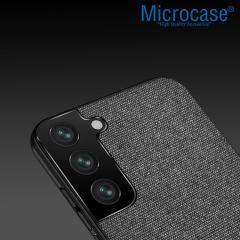 Microcase Samsung Galaxy S22 Plus Fabrik Kumaş Desen Kılıf -Siyah