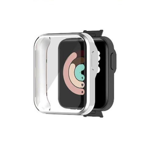 Microcase Xiaomi Redmi Watch 2 Lite Gl Önü Kapalı Tasarım Yumuşak Silikon Kılıf - Gümüş
