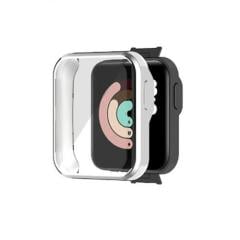 Microcase Xiaomi Redmi Watch 2 Lite Gl Önü Kapalı Tasarım Yumuşak Silikon Kılıf - Gümüş