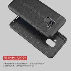 Samsung Galaxy A8 2018 Leather Effect Tpu Silikon Kılıf + Cam