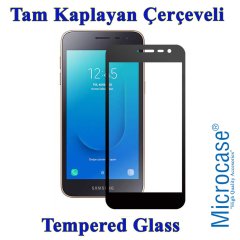 Samsung Galaxy J2 Core Tam Kaplayan Çerçeveli Tempered Cam Koruma