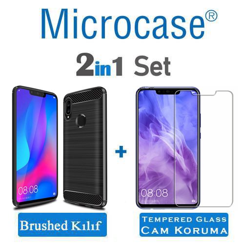 Microcase Huawei Nova 3i / P smart+ Brushed Kılıf + Ekran Koruma