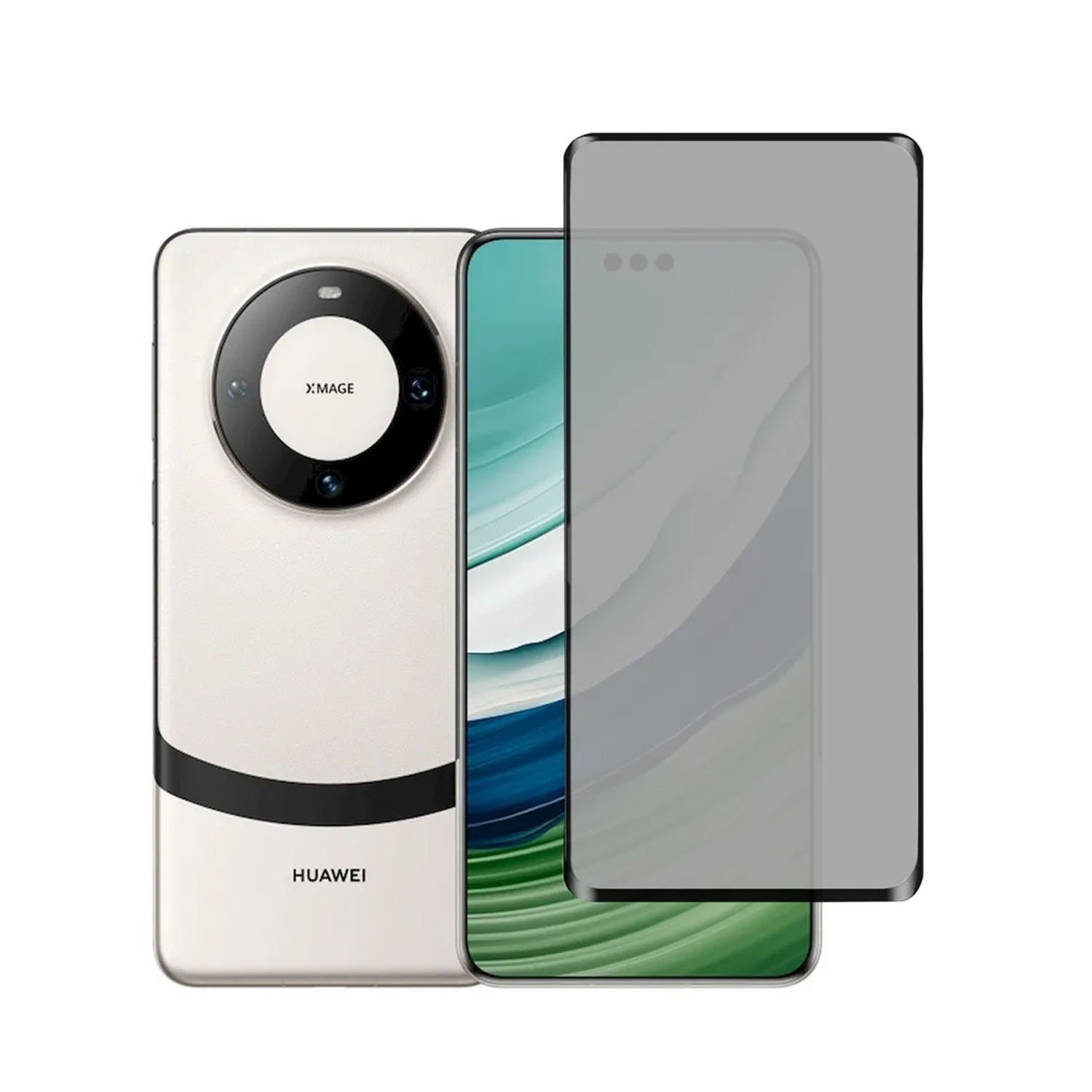 Microcase Huawei Mate 60 Pro Plus 3D Tam Kaplayan Çerçeveli Mat Cam Koruma - AL3124