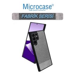 Microcase Samsung Galaxy S22 Ultra Fabrik Kumaş Desen Kılıf - Gri