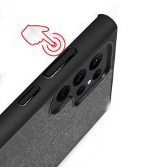 Microcase Samsung Galaxy S22 Ultra Fabrik Kumaş Desen Kılıf - Gri