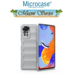 Microcase Xiaomi Redmi Note 11 2022 (Global) Miami Serisi Darbeye Dayanıklı Silikon Kılıf - Açık Gri
