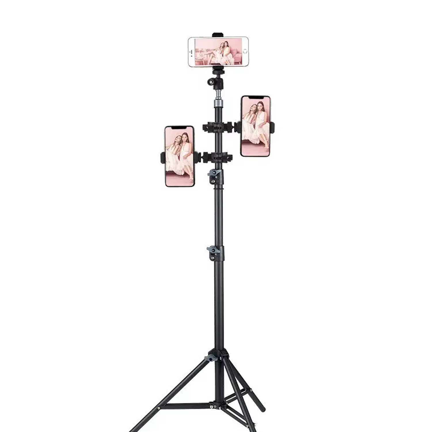 Microcase 3 Telefon Başlıklı 2.1 Metre Uzayabilen Yükseklik ve Açı Ayarlı Youtuber & Influencer Çekim Tripodu Standı AL5035